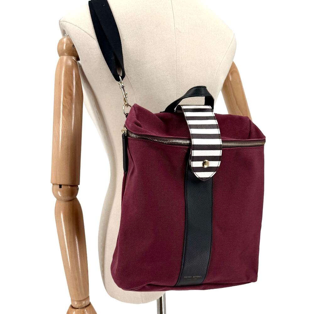Vintage Y2K Henri Bendel Maroon Striped Limited Edition Backpack